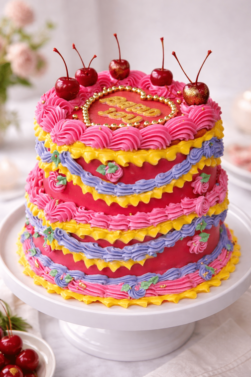 Cherry Bombshell Cake NYC CrumblyNYC