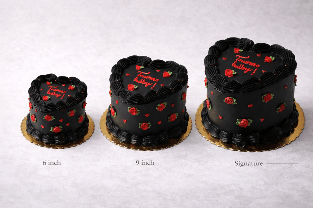 Dark Rose Cake NYC by Crumbly Cafe & Bakery SIZES