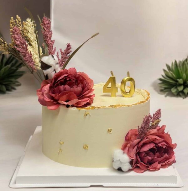 Golden Bloom Celebration Cake