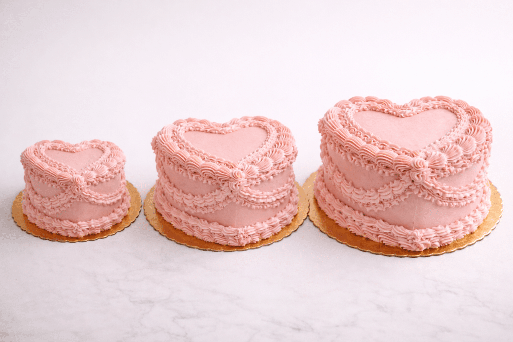 Pink Edition Heart Vintage Cake NYC sizes by Crumbly