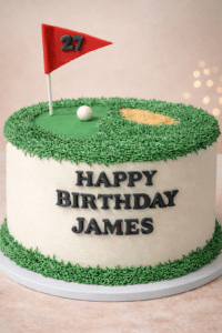 Golf Cake NYC by Crumbly Cafe & Bakery featuring golf course-inspired buttercream and golf decorations